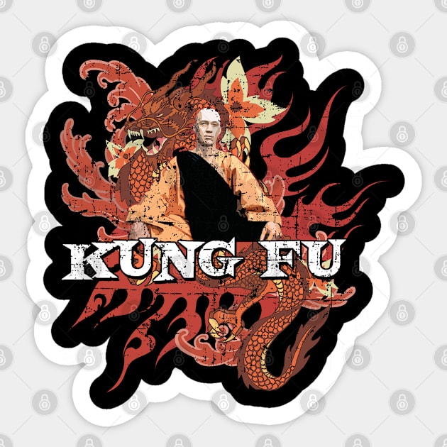 Kung Fu, distressed Sticker by MonkeyKing